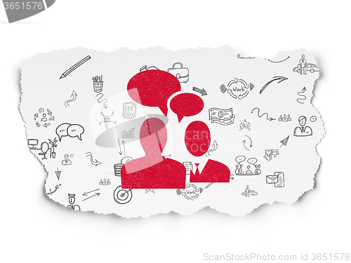 Image of Business concept: Business Meeting on Torn Paper background