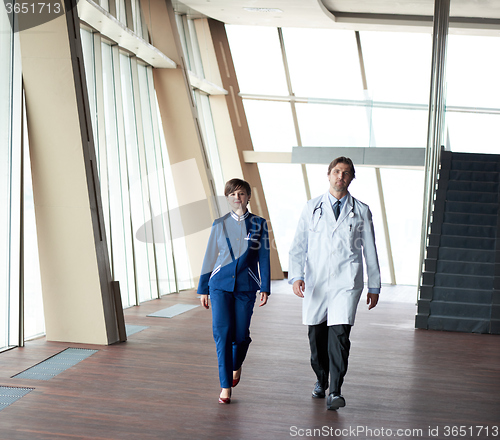 Image of doctors team walking