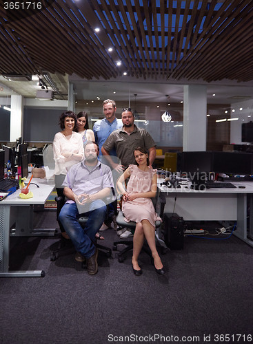 Image of portrait of business team at modern office