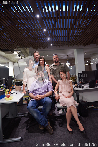 Image of portrait of business team at modern office