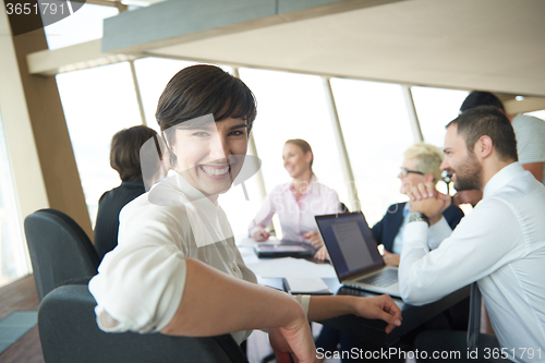 Image of business woman on meeting