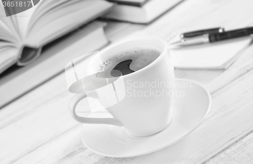 Image of coffee and note