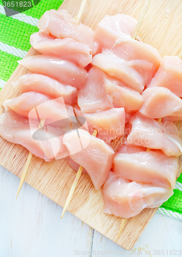 Image of raw chicken kebab