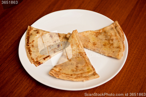 Image of tasty pancakes in plate