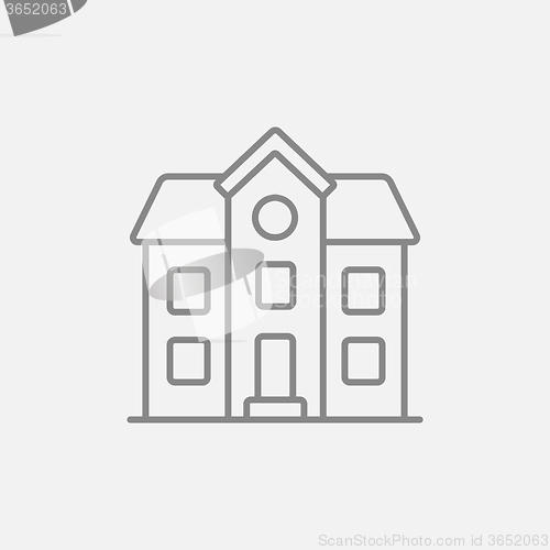 Image of Two storey detached house line icon.