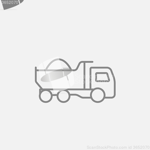 Image of Dump truck line icon.