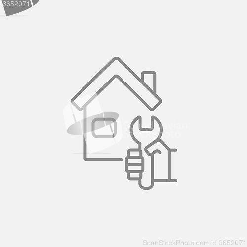 Image of House repair line icon.