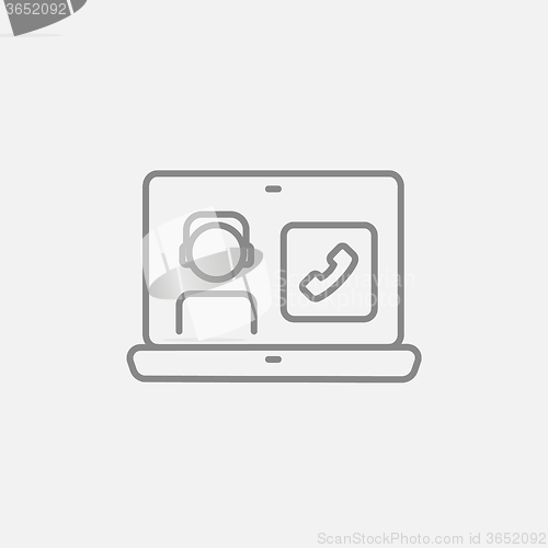 Image of Online education line icon.