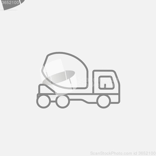 Image of Concrete mixer truck line icon.