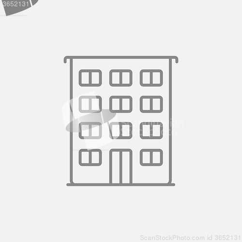 Image of Residential building line icon.