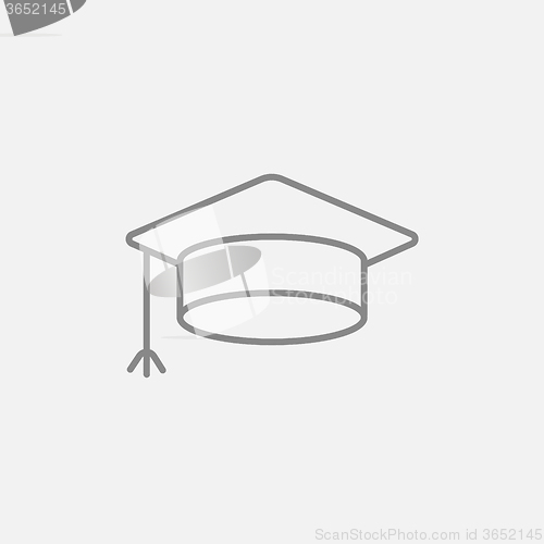 Image of Graduation cap line icon.