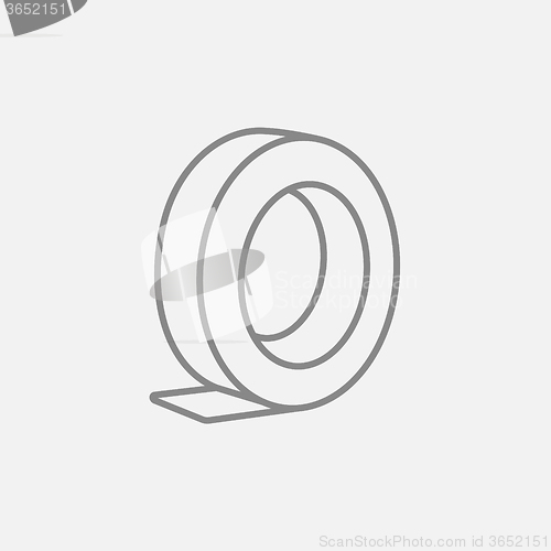 Image of Roll of adhesive tape line icon.