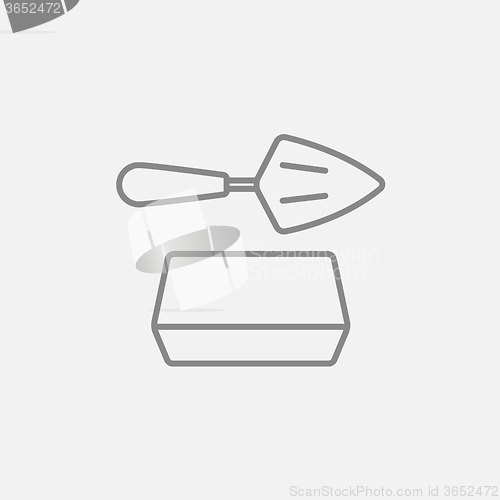 Image of Spatula with brick line icon.