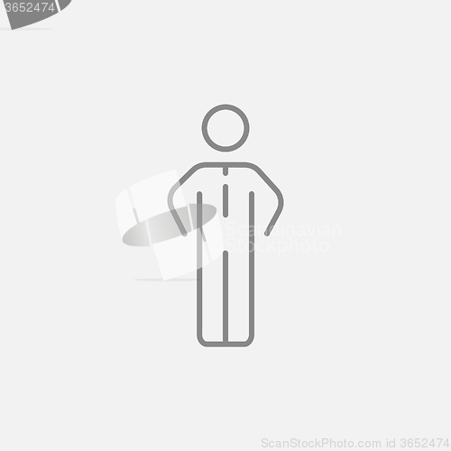 Image of Businessman standing line icon.