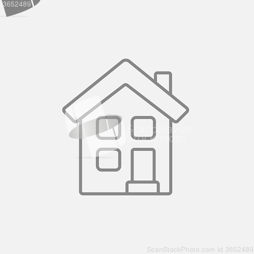 Image of Two storey detached house line icon.