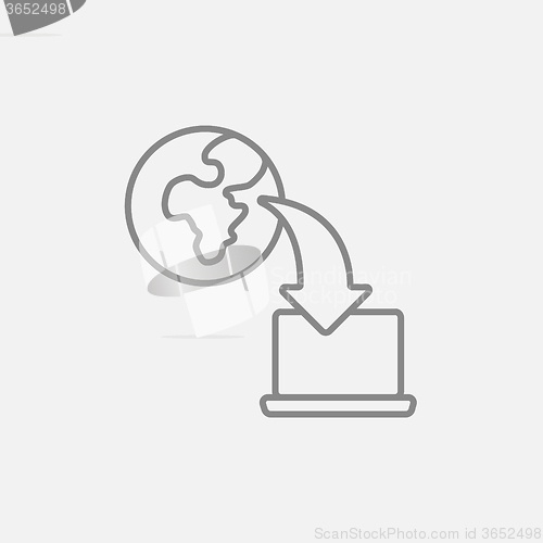Image of Online education line icon.