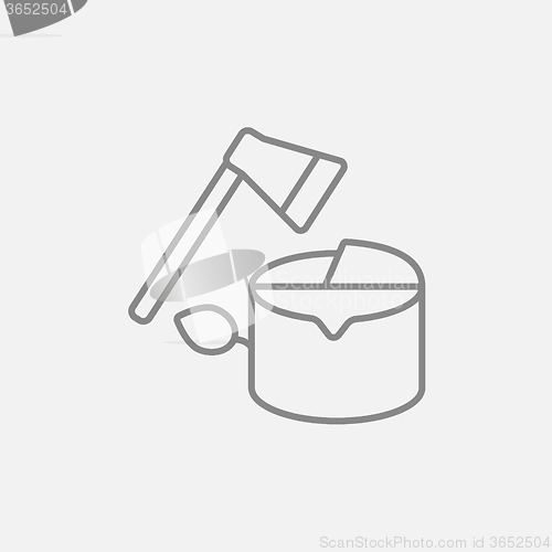Image of Deforestation line icon.
