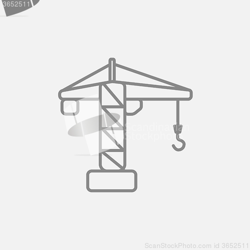 Image of Construction crane line icon.