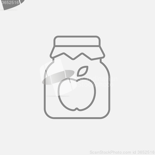 Image of Apple jam jar line icon.