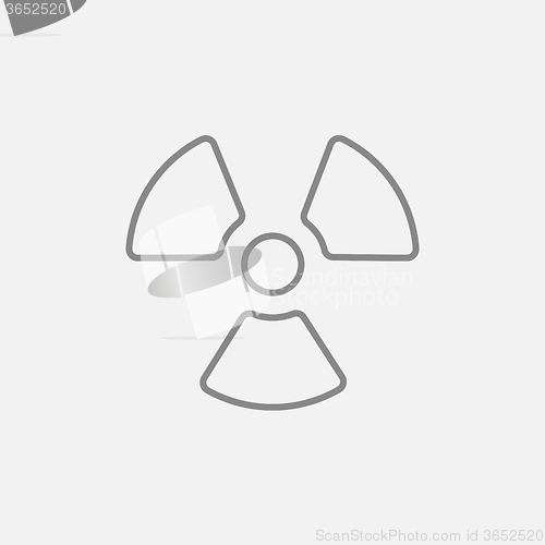 Image of Ionizing radiation sign line icon.