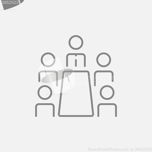 Image of Business meeting in the office line icon.