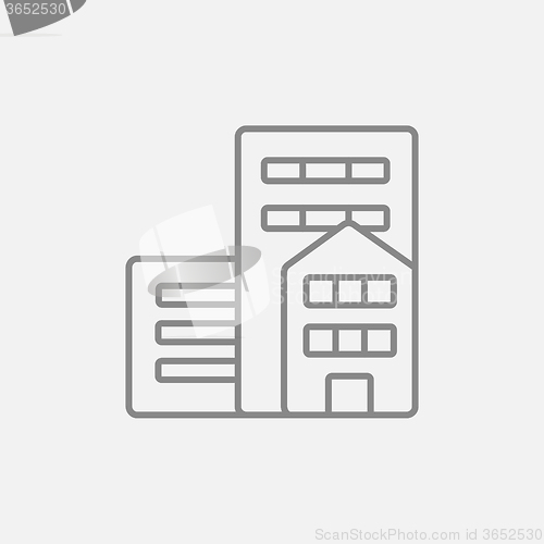 Image of Residential buildings line icon.