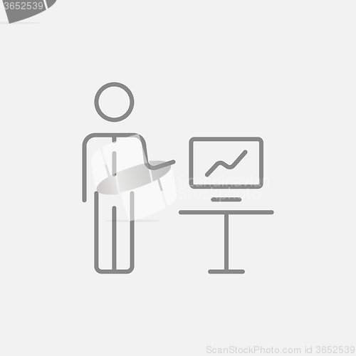 Image of Business presentation line icon.