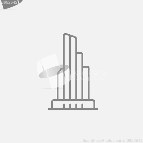 Image of Skyscraper office building line icon.