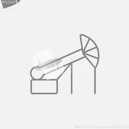 Image of Pump jack oil crane line icon.
