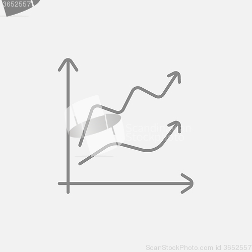 Image of Growth graph line icon.