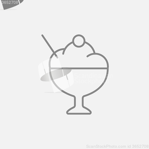 Image of Cup of ice cream line icon.