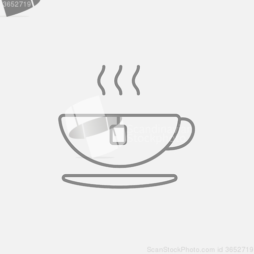 Image of Hot tea in cup line icon.