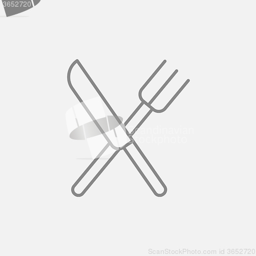 Image of Knife and fork line icon.