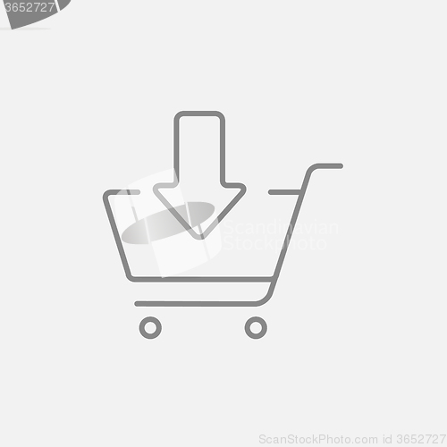 Image of Online shopping cart line icon.