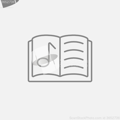 Image of Music book line icon.