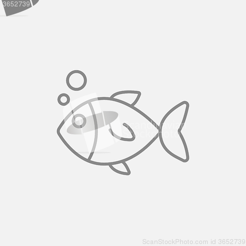 Image of Little fish under water line icon.