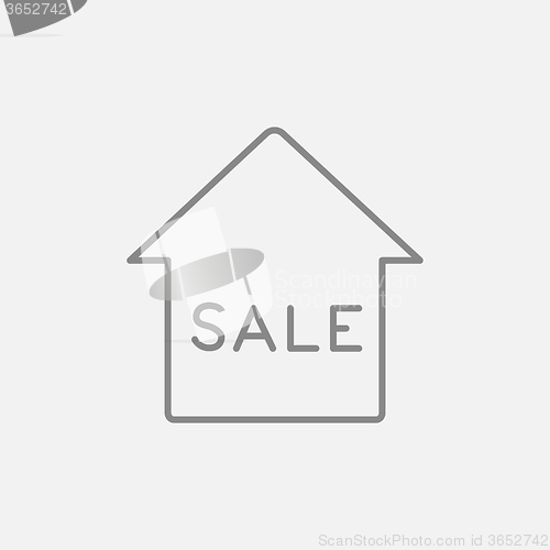 Image of House for sale line icon.
