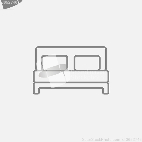 Image of Double bed line icon.
