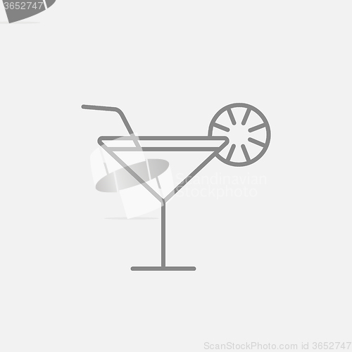 Image of Cocktail glass line icon.