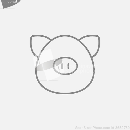 Image of Pig head line icon.