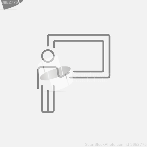 Image of Professor pointing at blackboard line icon.