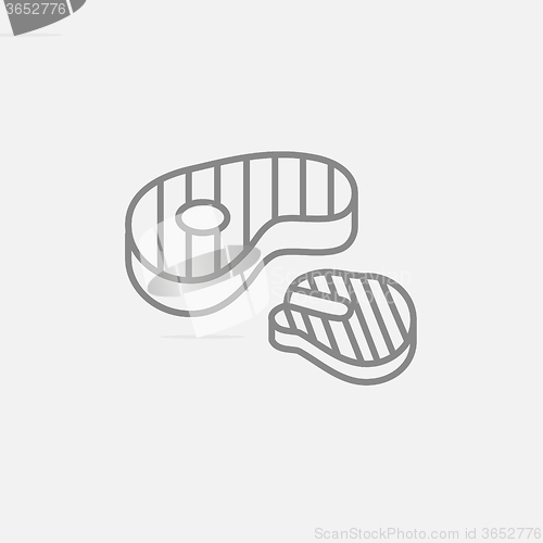 Image of Grilled steak line icon.