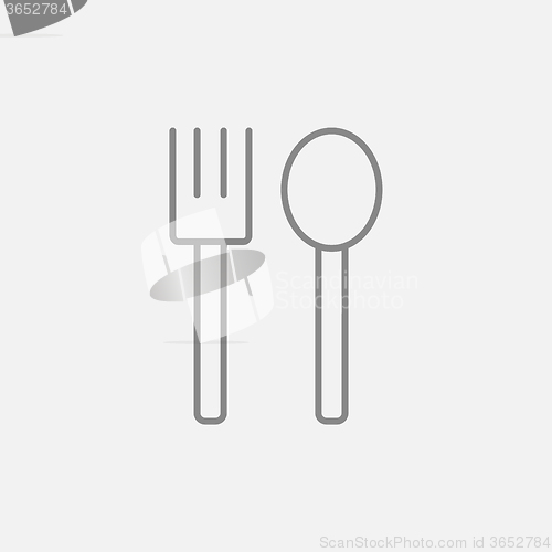 Image of Spoon and fork line icon.