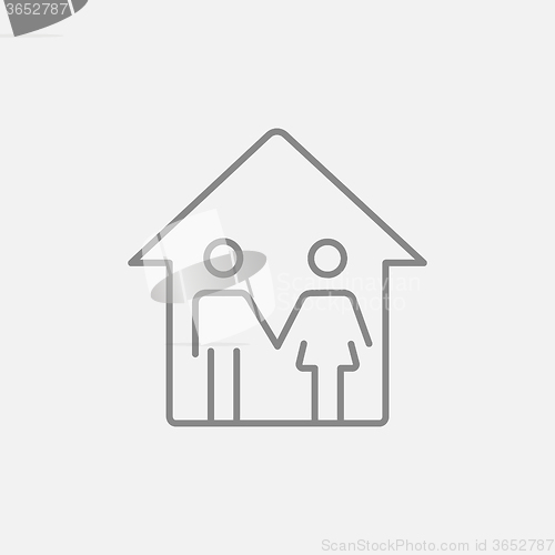 Image of Family house line icon.