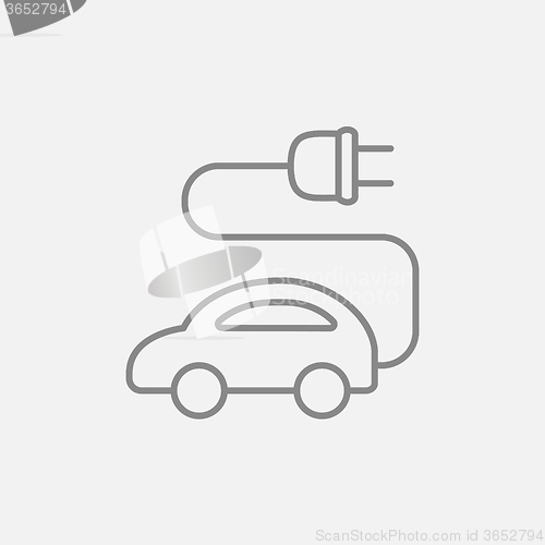 Image of Electric car line icon.