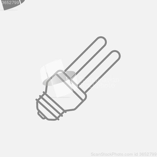 Image of Energy saving light bulb line icon.