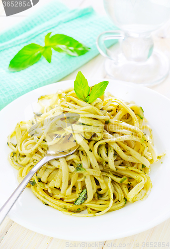 Image of pasta with pesto