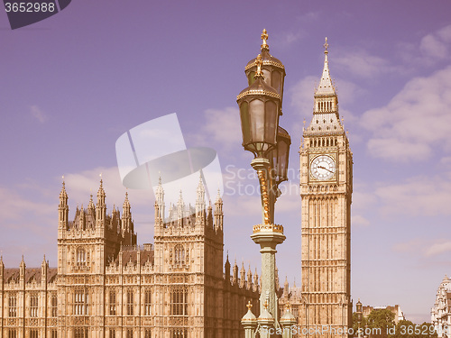 Image of Retro looking Houses of Parliament in London