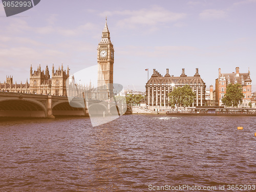 Image of Retro looking Houses of Parliament in London