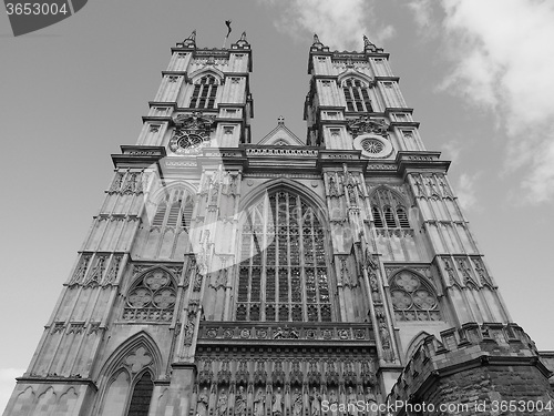 Image of Black and white Westminster Abbey in London